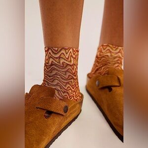 Free People Disco Swirl Shimmer Socks *BLUE/RED- see photos** NWOT